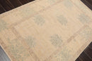 3'11'' x 5'11'' Hand Knotted Tibetan 100% Wool Floral Oriental Area Rug Beige