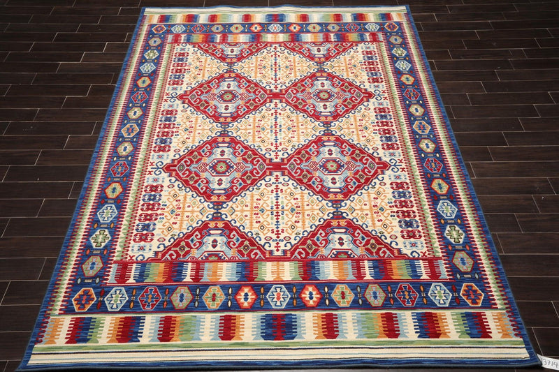 8'1" x 11'4" Traditional 100% Wool Area Rug Ivory Made in USA