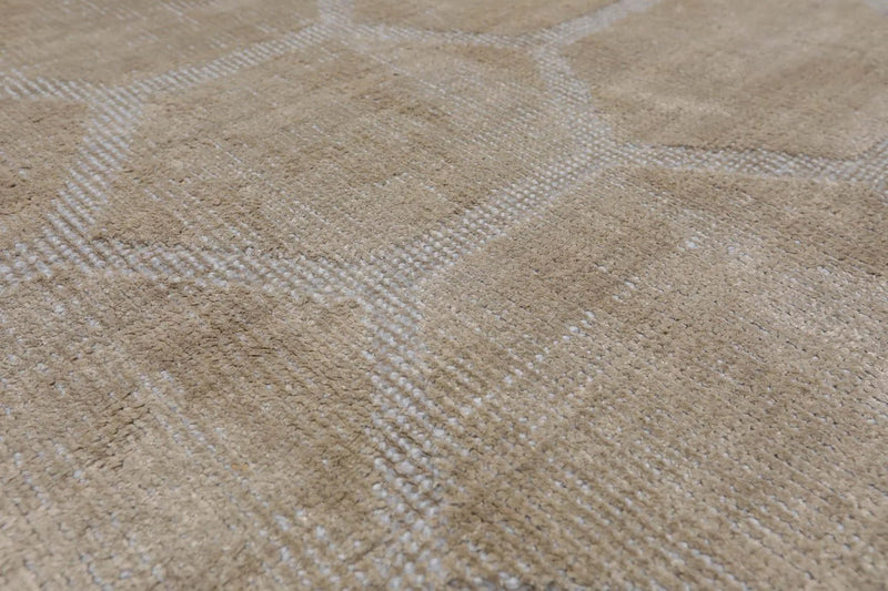 5' x 7' Hand Knotted Tibetan 100% Viscose Honeycomb Oriental Area Rug Gray