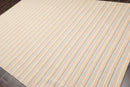 6'8'' x 9'11'' Hand Knotted Wool Designer Stripes Flat Weave Area Rug Beige