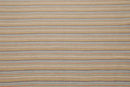 6'8'' x 9'11'' Hand Knotted Wool Designer Stripes Flat Weave Area Rug Beige