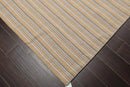 6'8'' x 9'11'' Hand Knotted Wool Designer Stripes Flat Weave Area Rug Beige