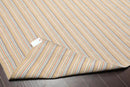 6'8'' x 9'11'' Hand Knotted Wool Designer Stripes Flat Weave Area Rug Beige