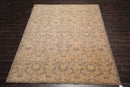 7'8"x9'10" Designer Transitional Wool & Silk Oriental Area Rug Gray