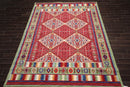 8'1" x 11'3" Medallion 100% Wool Area Rug Red Made in USA