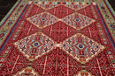 8'1" x 11'3" Medallion 100% Wool Area Rug Red Made in USA