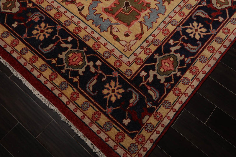 9’11" x 13’11” Herizz Hand Knotted Wool Traditional Area Rug Orangy Red