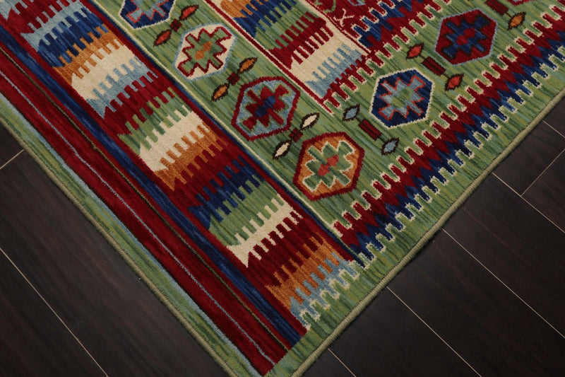 8'1" x 11'3" Medallion 100% Wool Area Rug Red Made in USA