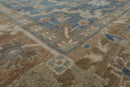 8’11" x 11’11”Muted Hand Knotted Wool Traditional Indo Herizz Area Rug Blue