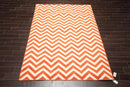 7' x 10' Chevron Machine Made Indoor Outdoor Modern Area Rug Orange