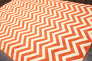7' x 10' Chevron Machine Made Indoor Outdoor Modern Area Rug Orange