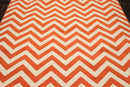 7' x 10' Chevron Machine Made Indoor Outdoor Modern Area Rug Orange