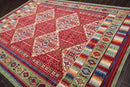 8' x 11' Geometric Traditional Wool Area Rug Red Made in USA