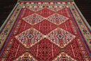 8' x 11' Geometric Traditional Wool Area Rug Red Made in USA