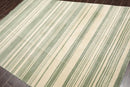 5'6'' x 8'10' Hand Knotted Tibetan Wool Designer Stripes Oriental Area Rug Beige