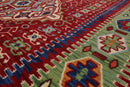 8' x 11' Geometric Traditional Wool Area Rug Red Made in USA