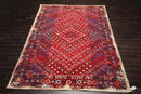 8 x 11 Boho Chic 100% Wool Area Rug Red Made in USA