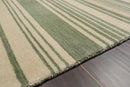 5'6'' x 8'10' Hand Knotted Tibetan Wool Designer Stripes Oriental Area Rug Beige