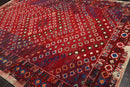8 x 11 Boho Chic 100% Wool Area Rug Red Made in USA