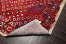 8 x 11 Boho Chic 100% Wool Area Rug Red Made in USA