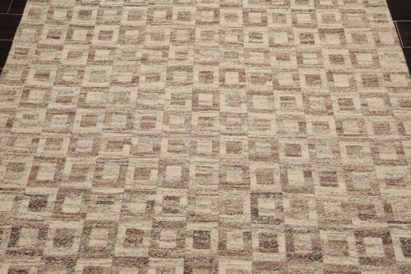 5'1'' x 8'6'' Hand Knotted Wool Modern Area Rug Beige, Brown