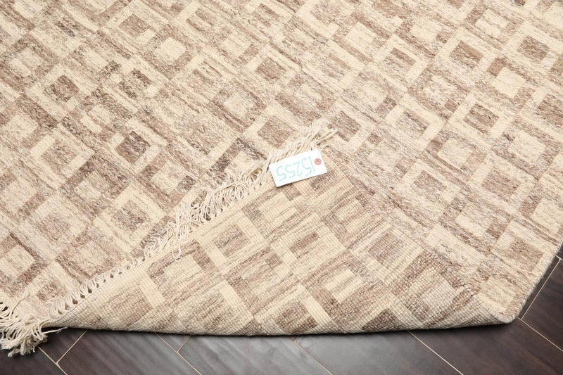 5'1'' x 8'6'' Hand Knotted Wool Modern Area Rug Beige, Brown