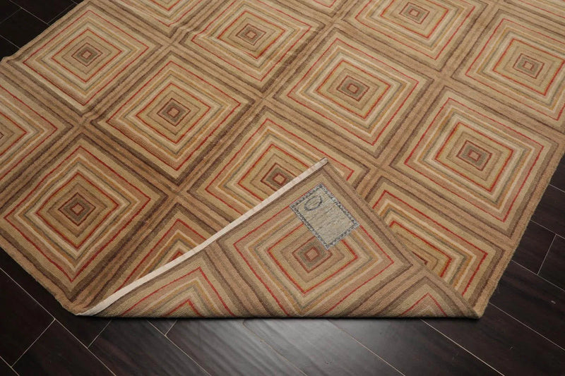 6’ x 8’9” Hand Knotted 100% Wool Modern Tibetan Oriental Area Rug Tan, Beige