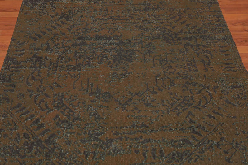 4'9" x 7'8" Modern 100% Cotton Flatweave Area Rug Brown