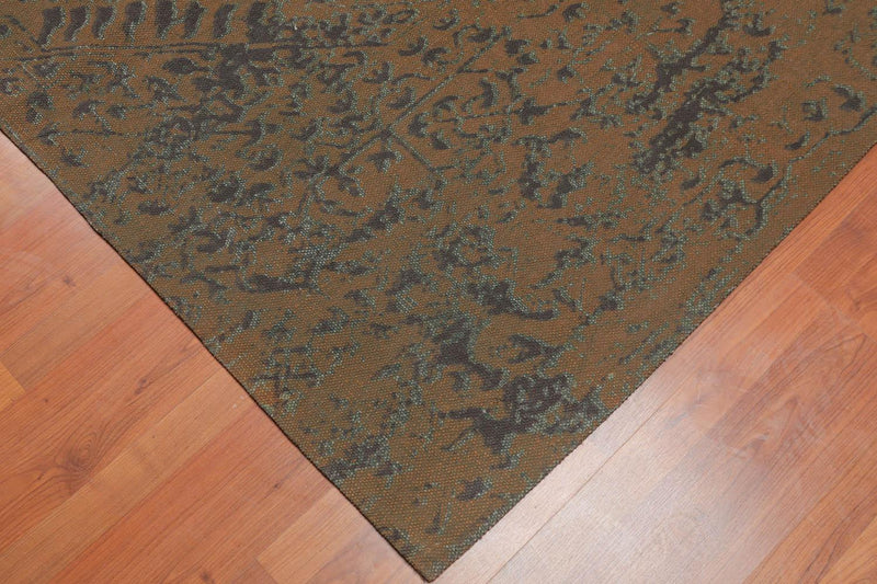 4'9" x 7'8" Modern 100% Cotton Flatweave Area Rug Brown