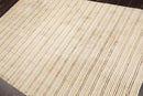 5' x 7'4'' Handmade 100% Wool Designer Stripes Modern Oriental Area Rug Beige