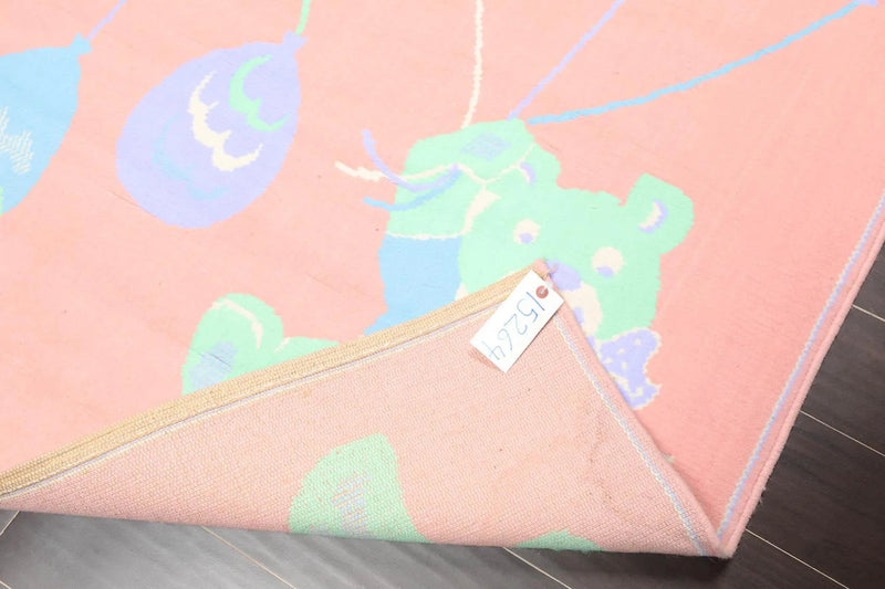 4'7'' x 6'9'' Traditional Machine Made 100% Wool Oriental Area Rug Coral