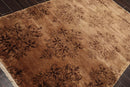 5'1'' x 7'10'' Hand Knotted Tibetan Wool Damask Designer Area Rug Brown, Tan