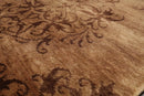 5'1'' x 7'10'' Hand Knotted Tibetan Wool Damask Designer Area Rug Brown, Tan