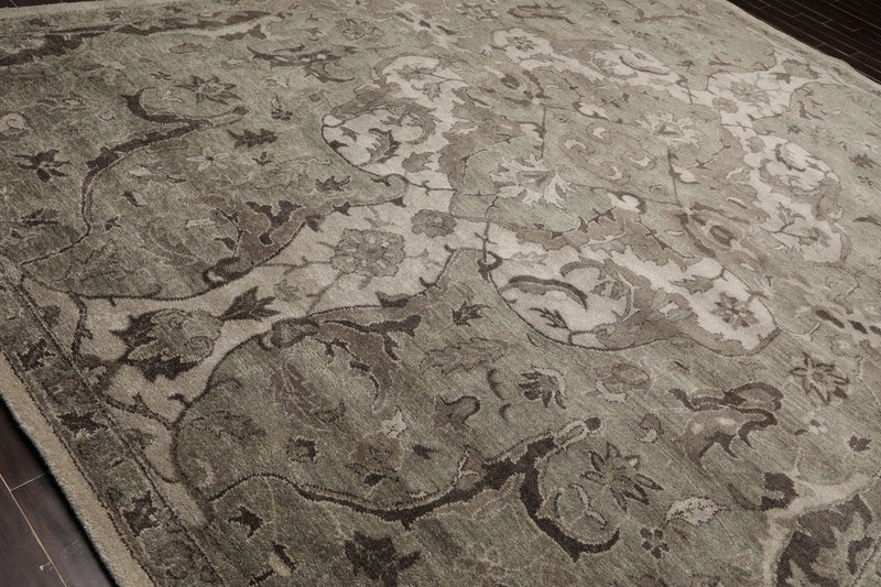 5x8 Hand Tufted Persian 100% Wool Arts and Craft Traditional  Oriental Area Rug Light Gray,Moss Color