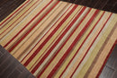 5' x 7'11" Hand Knotted Tibetan Wool Designer Stripes Area Rug Multicolor