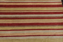 5' x 7'11" Hand Knotted Tibetan Wool Designer Stripes Area Rug Multicolor