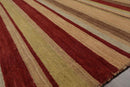 5' x 7'11" Hand Knotted Tibetan Wool Designer Stripes Area Rug Multicolor