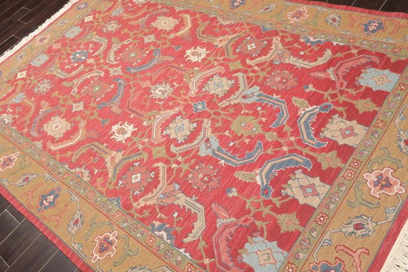 6'2'' x 9'2'' Hand Knotted Wool Arts & Craft Area Rug Rose
