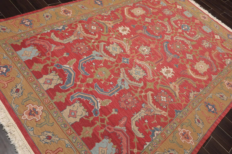 6'2'' x 9'2'' Hand Knotted Wool Arts & Craft Area Rug Rose