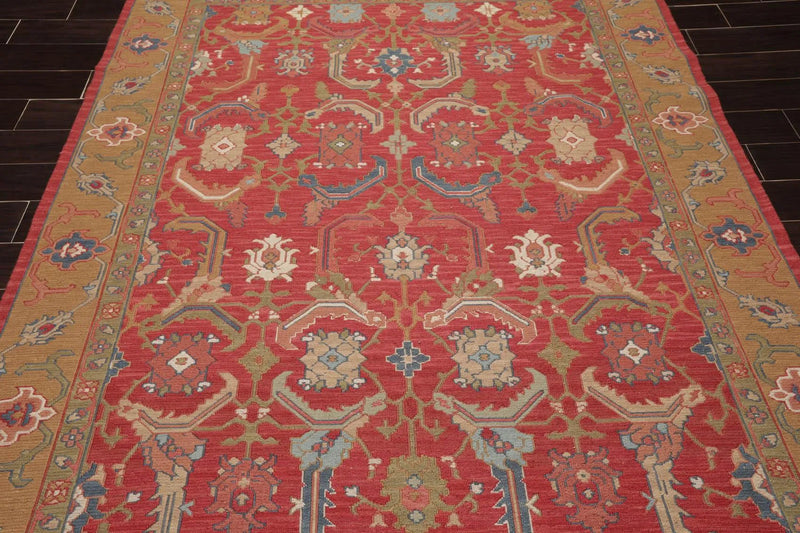 6'2'' x 9'2'' Hand Knotted Wool Arts & Craft Area Rug Rose