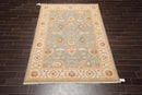 6'1'' x 9' Hand Knotted Wool Oushak Traditional Area Rug Slate