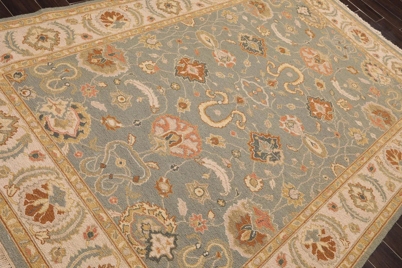 6'1'' x 9' Hand Knotted Wool Oushak Traditional Area Rug Slate