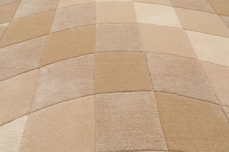 5' x 7'6'' Handmade Wool & Art Silk Hip Designer Area Rug Beige Ivory, Taupe