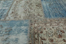 6'x9' Hand Knotted Flat Weave Wool Turkish Patchwork Oriental Area Rug Blue