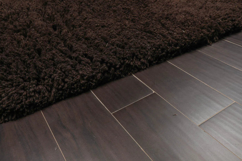 3x5 Chocolate Handmade Shag 100% Wool Modern & Contemporary Oriental Area Rug