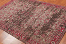 4'10" x 7'4"Persiano Erased Pattern Contemporary Cotton Flatweave Area Rug Beige