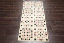 2'7' x 5' Hand Knotted Tibetan 100% Wool Graphic Modern Oriental Area Rug Cream