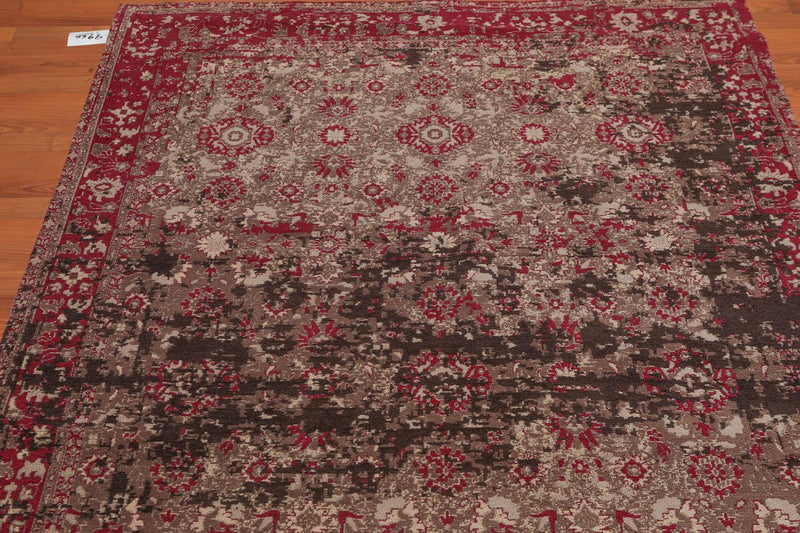 4'10" x 7'4"Persiano Erased Pattern Contemporary Cotton Flatweave Area Rug Beige