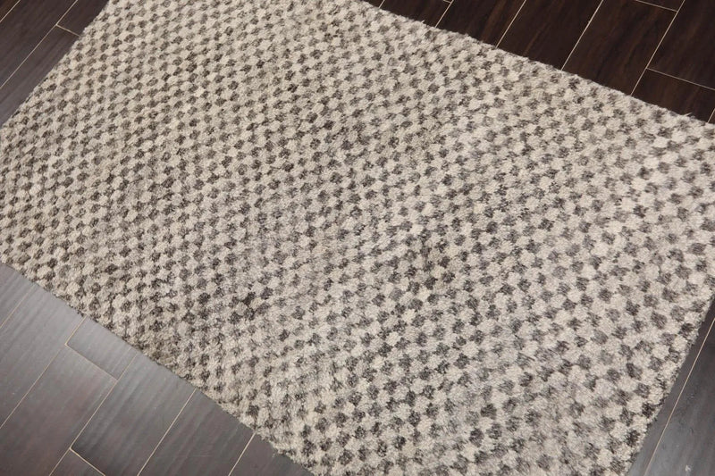 3' x 4'11'' Hand Knotted Tibetan 100% Wool Graphic Oriental Area Rug Ash Gray