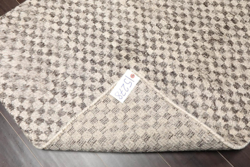 3' x 4'11'' Hand Knotted Tibetan 100% Wool Graphic Oriental Area Rug Ash Gray